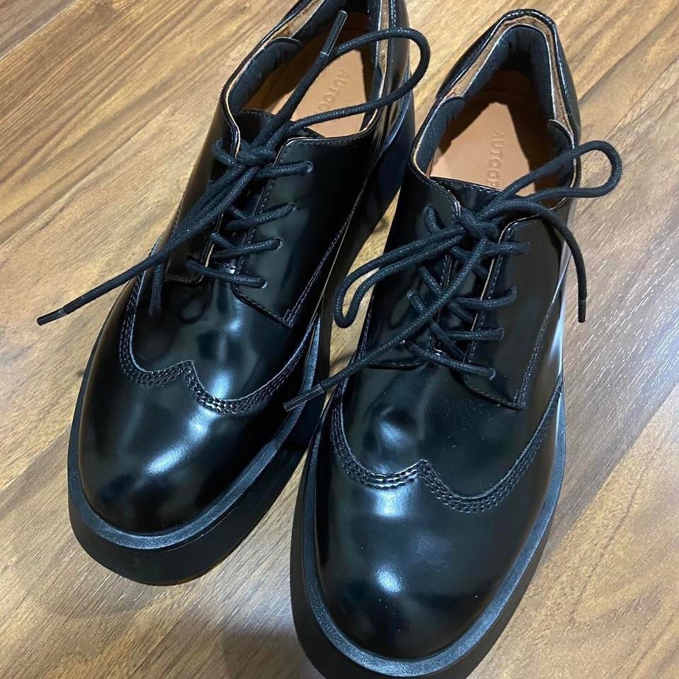 autograph black platform oxfords