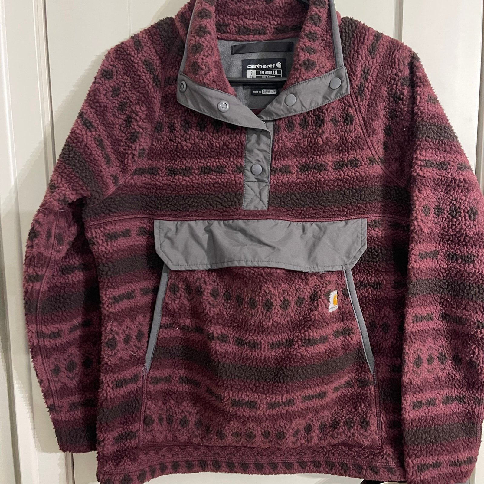 Carhartt Relaxed Fit Fleece Snap Pullover Womens Size Small
