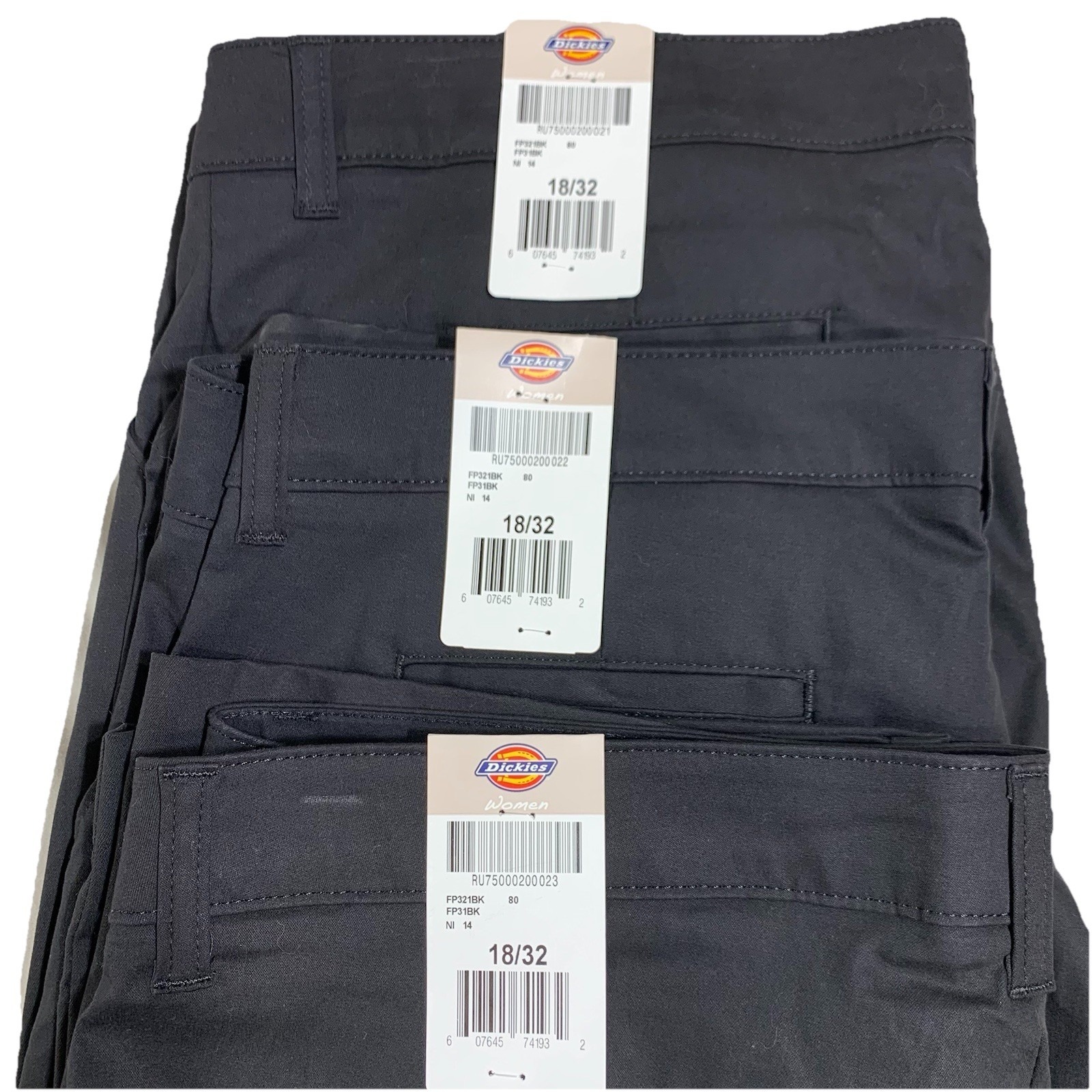3 - New Dickies Woman's 18/32 Flex Twill Pant Relaxed Fit Straight Stretch Black