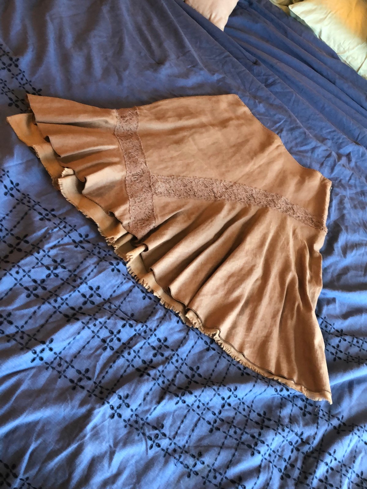 Beige knee length skirt