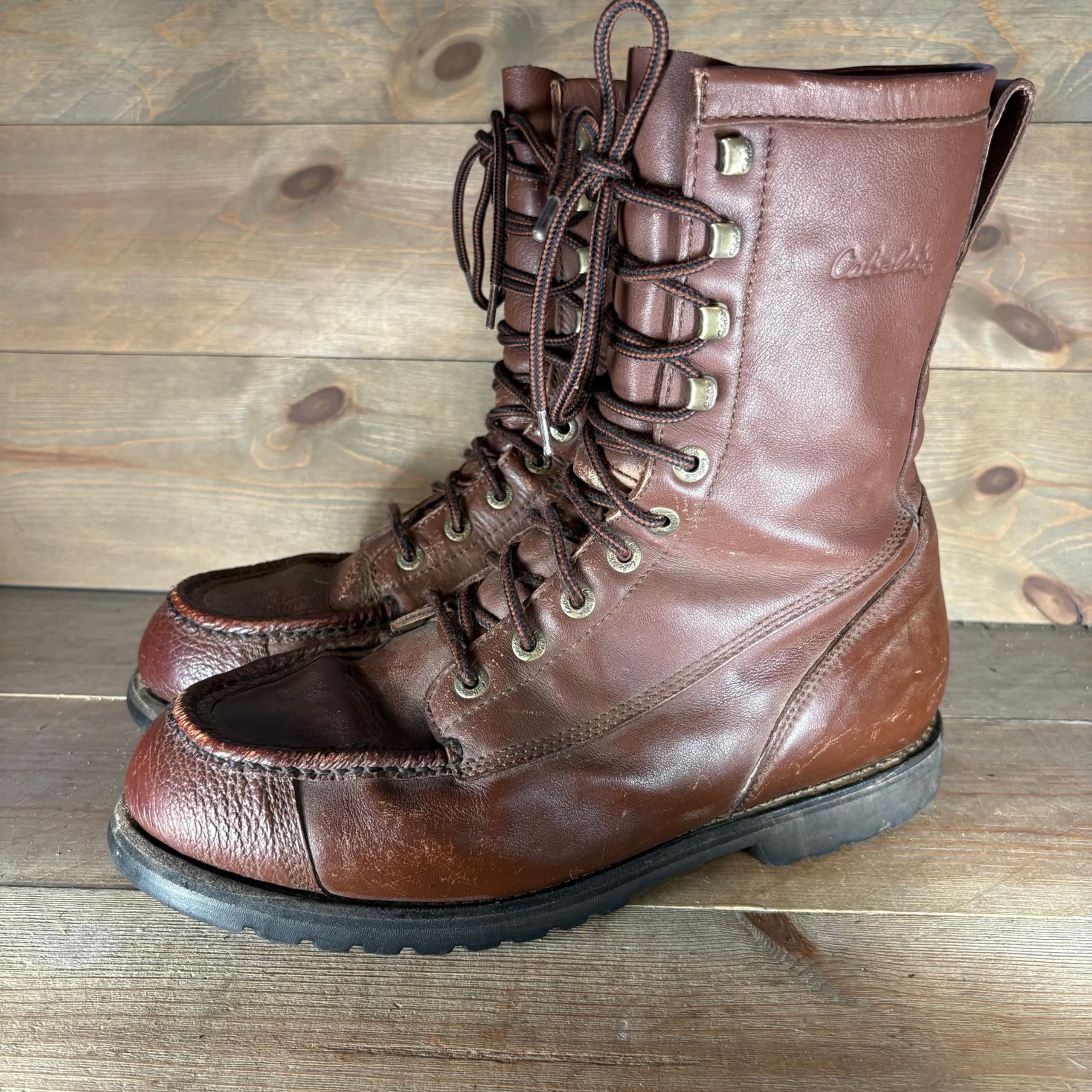 cabelas mens size 12 shoes brown leather waterproof hunting boots

Pre owned. No