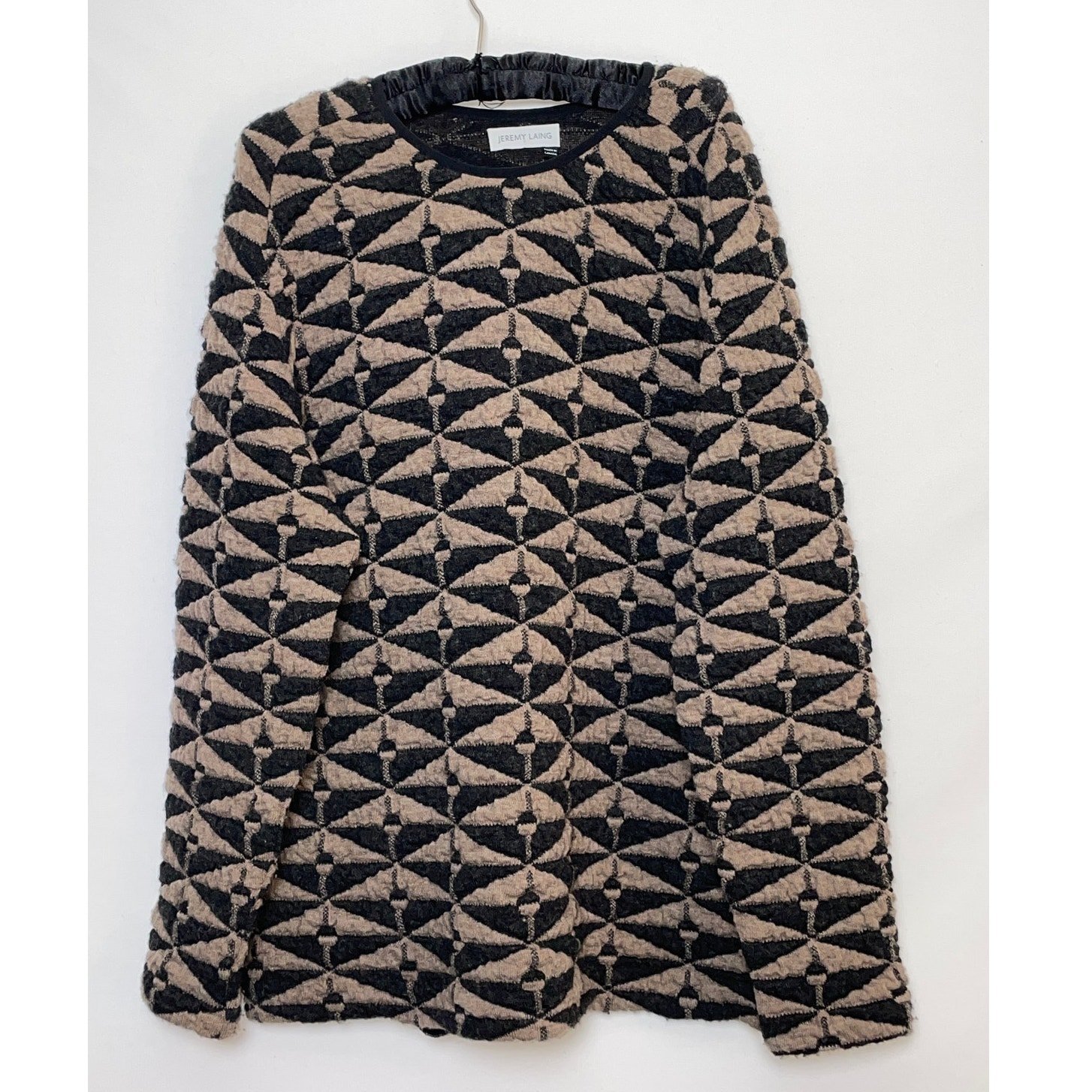 Slope Sweater by Jeremy Laing - Size L - Quilted Wool Blend w/ Geometric Design