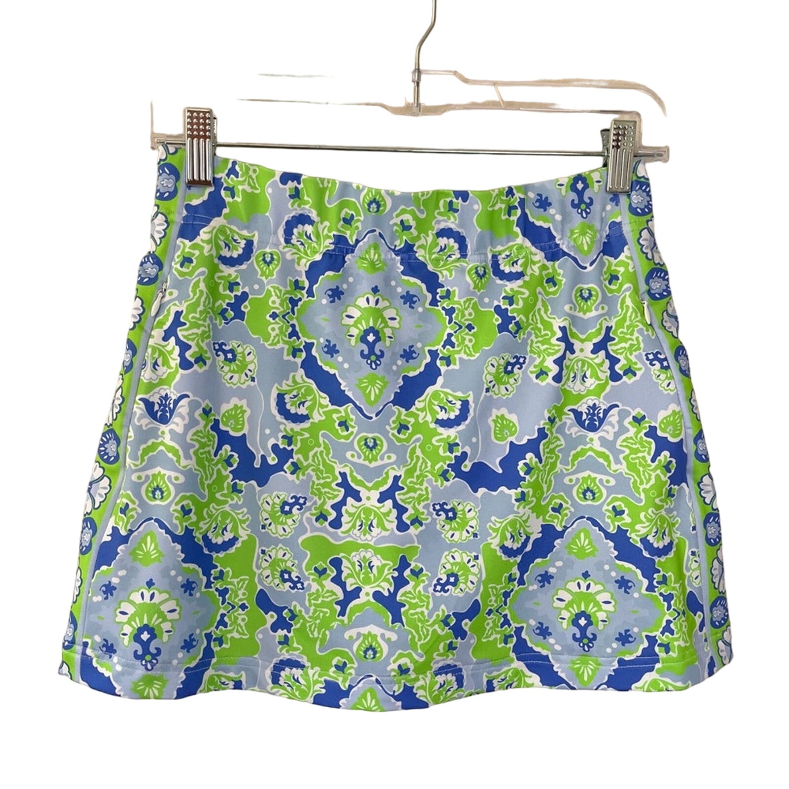 Gretchen Scott Skippy Stretch Jersey Active Skort Watteau Kelly Green Blue XS