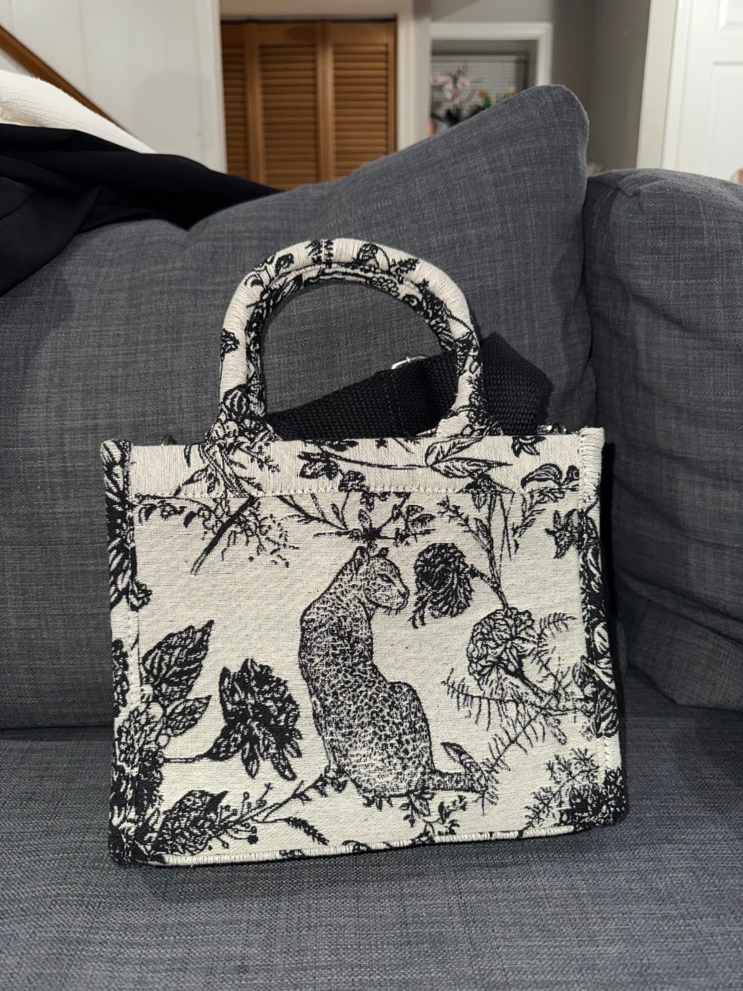 Small Jacquard Cheetah Boxy Tote Handbag Purse Trendy RARE SOLD OUT - a new day