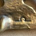 Vintage 70s Solid Brass Brutalist Belt Buckle, Acacia Tree of Life, Signed Omega