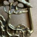 Vintage 70s Solid Brass Brutalist Belt Buckle, Acacia Tree of Life, Signed Omega