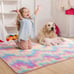 Soft Rugs for Girls Bedroom, 4x6 Feet Shaggy Fluffy Rainbow Area Rug