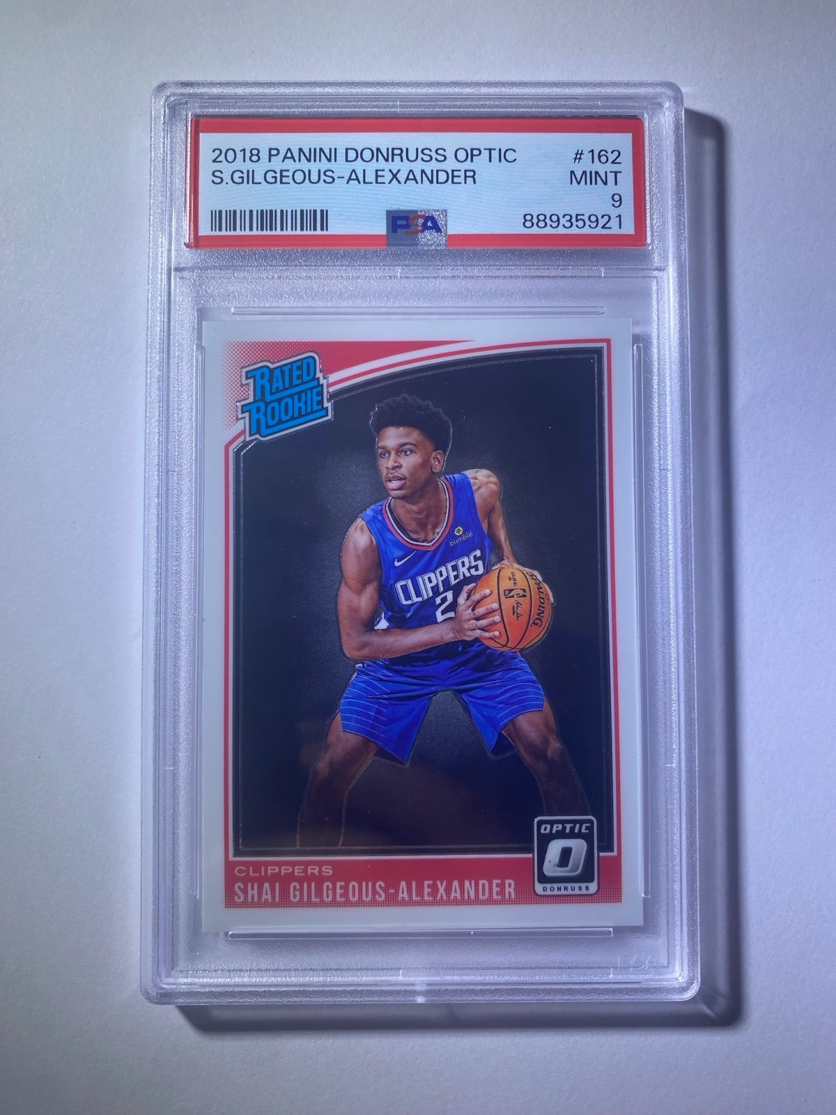 Shai Gilgeous Alexander 2018-19 Optic #162 RATED ROOKIE RC THUNDER GRADED PSA 9