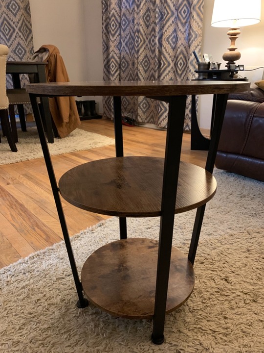 NEW 3 Tiers Round Side Table with Sturdy Metal Frame