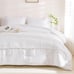 White queen size comforter set 3 piece boho pom pom