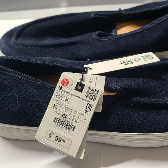 Zara men’s Slip Suede Navy blue moccasin SIZE 27cm US 9 2650/920/010