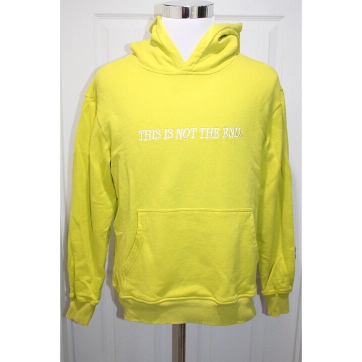 Qilo tactical This Is Not The End Embroidered Yellow Hoodie Sweatshirt Sz M