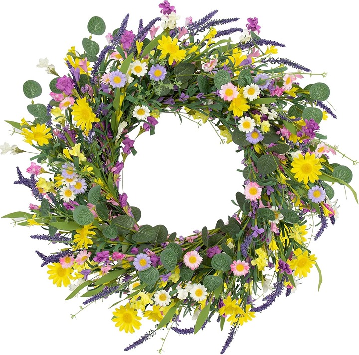 Artificial Spring Wreaths for Easter 22 Inch Multicolor
