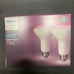 Two Philips Hue BR30 color light bulbs