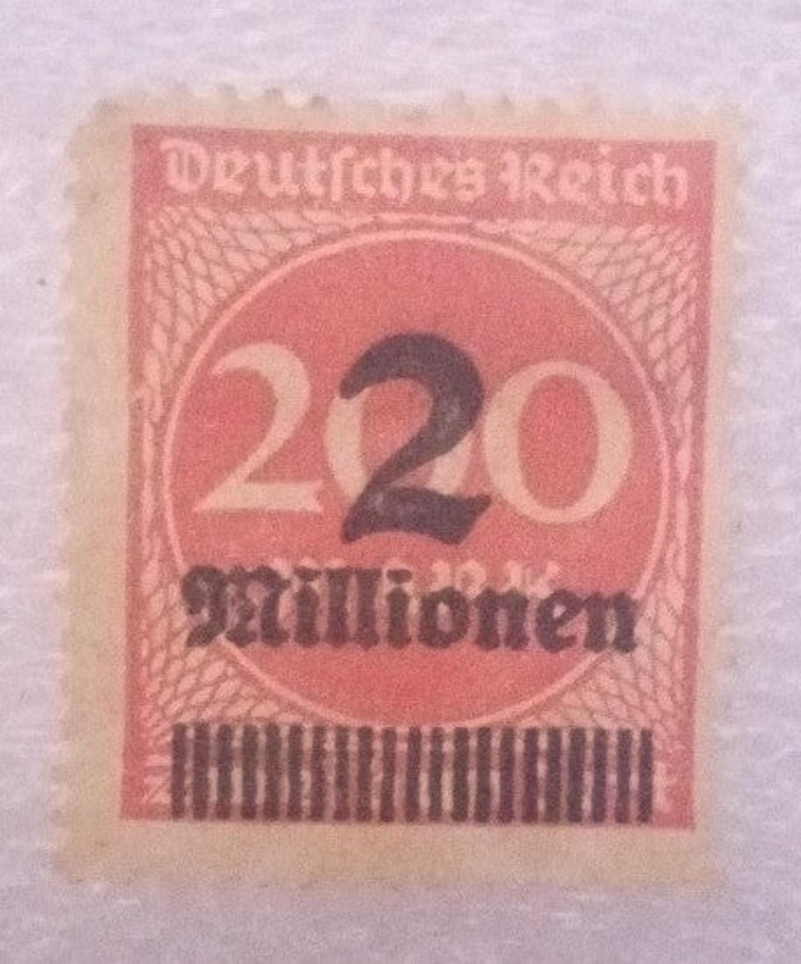 New German 200 Mark W/ 2 Millionen Overprint, Deutfches Reich.