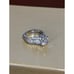 NV 925 STERLING SILVER CZ BAGUETTES CZ CENTER GEM RING COCKTAIL GLAMOROUS SZ 7