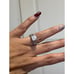 NV 925 STERLING SILVER CZ BAGUETTES CZ CENTER GEM RING COCKTAIL GLAMOROUS SZ 7