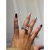 NV 925 STERLING SILVER CZ BAGUETTES CZ CENTER GEM RING COCKTAIL GLAMOROUS SZ 7