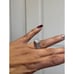 NV 925 STERLING SILVER CZ BAGUETTES CZ CENTER GEM RING COCKTAIL GLAMOROUS SZ 7