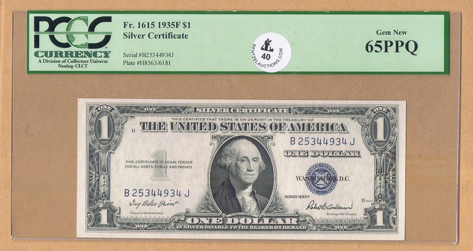 1935 F 1 United States Silver Certificate | PCGS Currency Gem 65PPQ