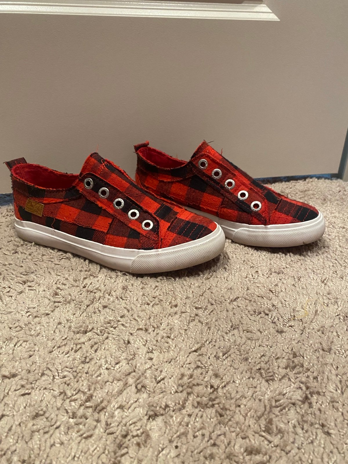 Blowfish Play Slip On Sneaker in Red Buffalo Check
