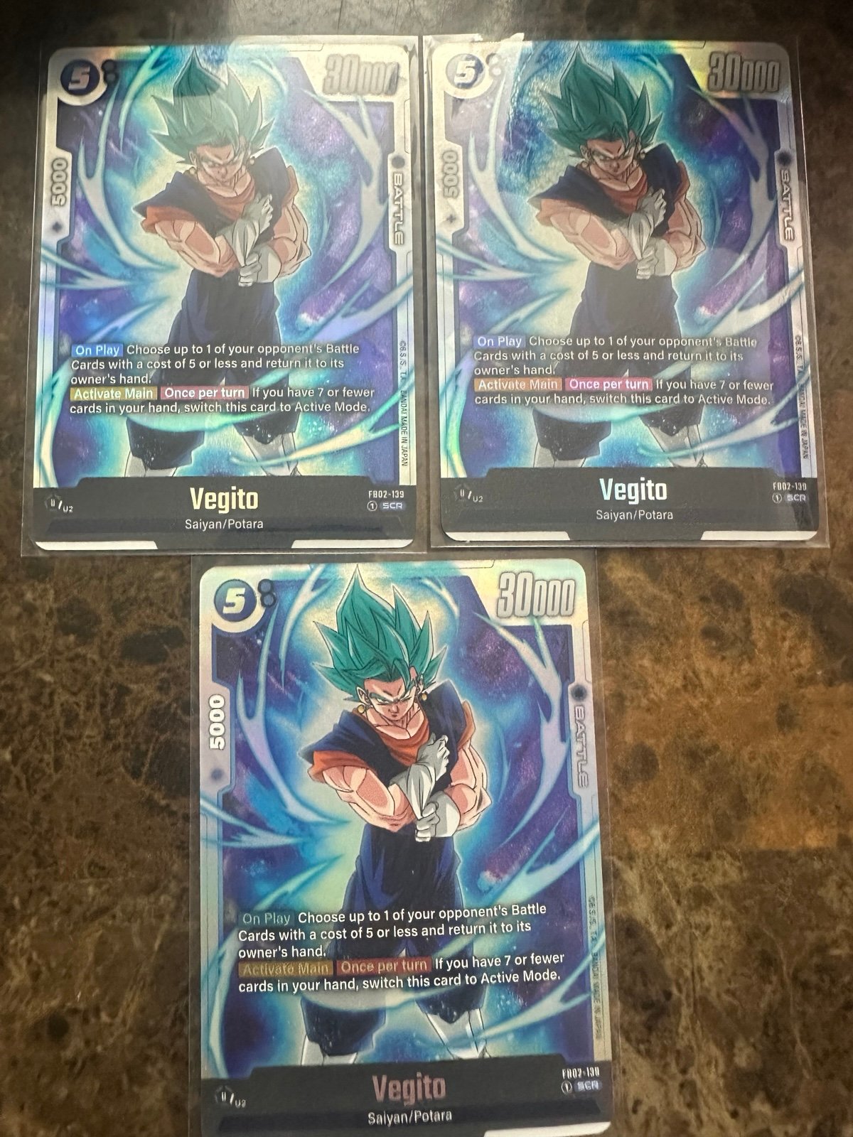 3x dragon ball fusion world Vegito FB02-139