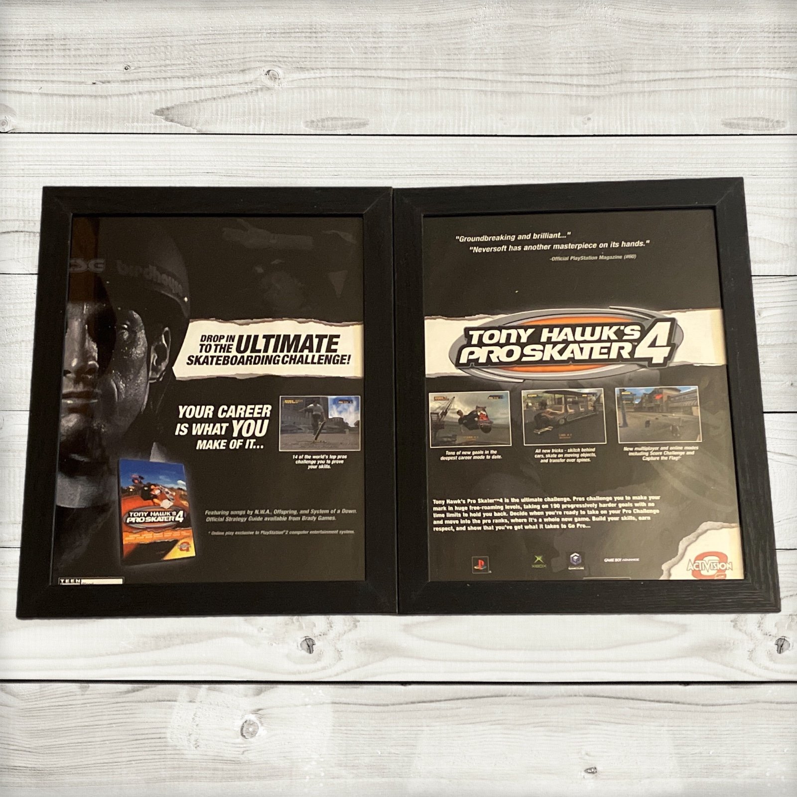 00s Tony Hawks Pro Skater 4 THPS PS2 Xbox GameCube ~ Framed Original Ad