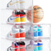 6 Pack Plastic Shoe Storage Boxes with Magnetic Door, Clear Shoe Boxes Stackable