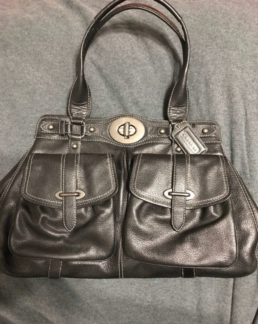 Coach Black Leather Hobo Bag