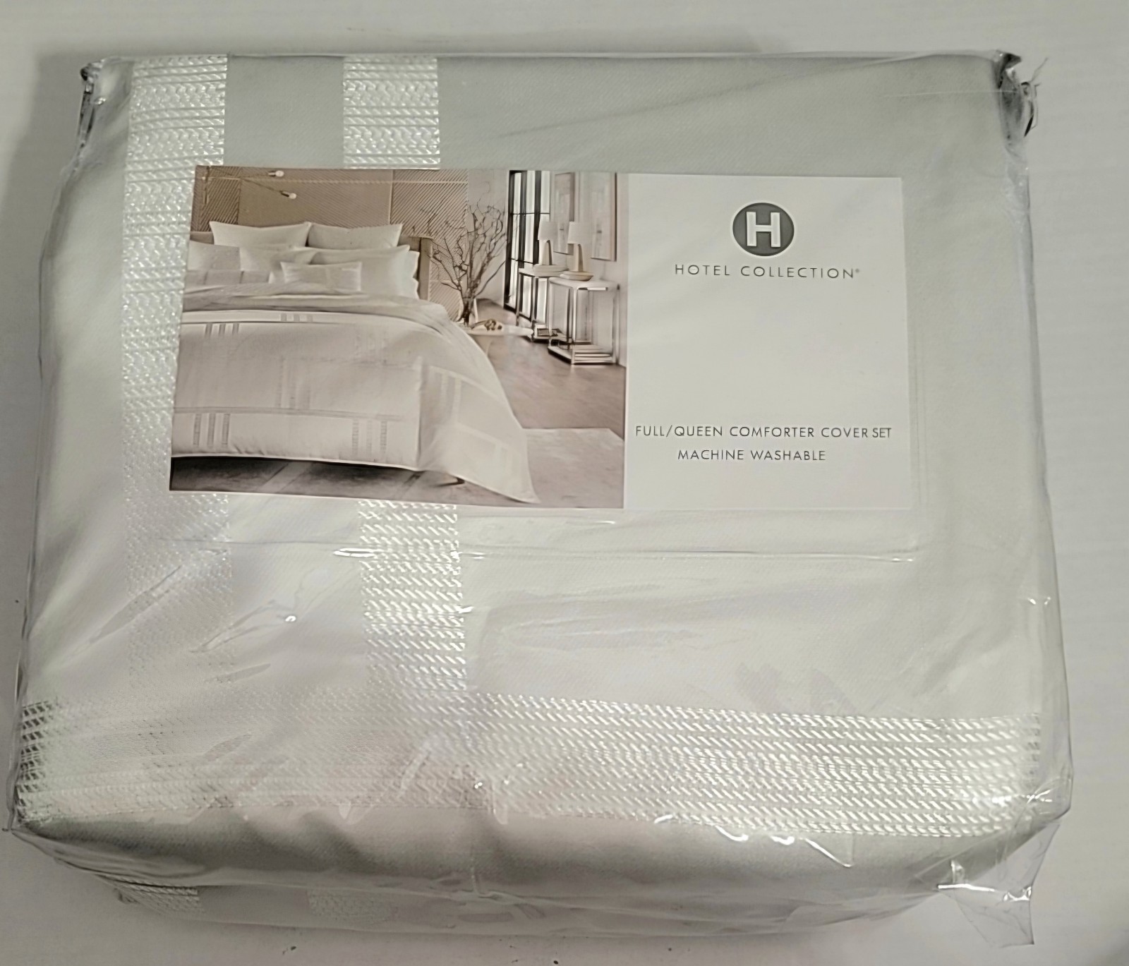 HOTEL COLLECTION 3 PIECE CONFORTER COVER SET SIZE FULL/QUEEN COLOR WHITE NEW