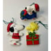 Bundle Of 3 Vintage Peanuts Ornaments - VW Snoopy, Snoopy, Woodstock -60s/70s