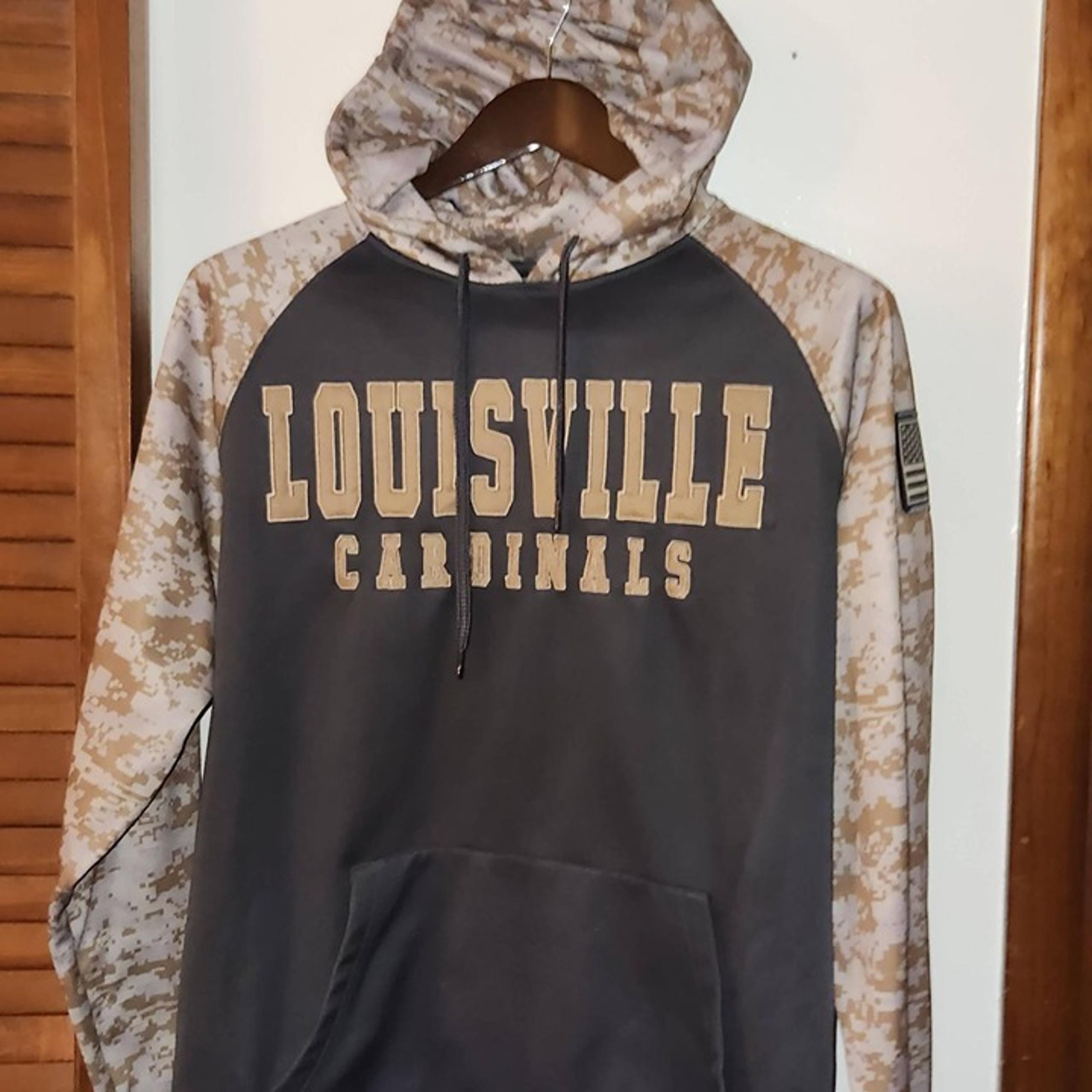 Louisville Cardinals Camo Hoodie Mens L  Military Appreciation Series Pullover