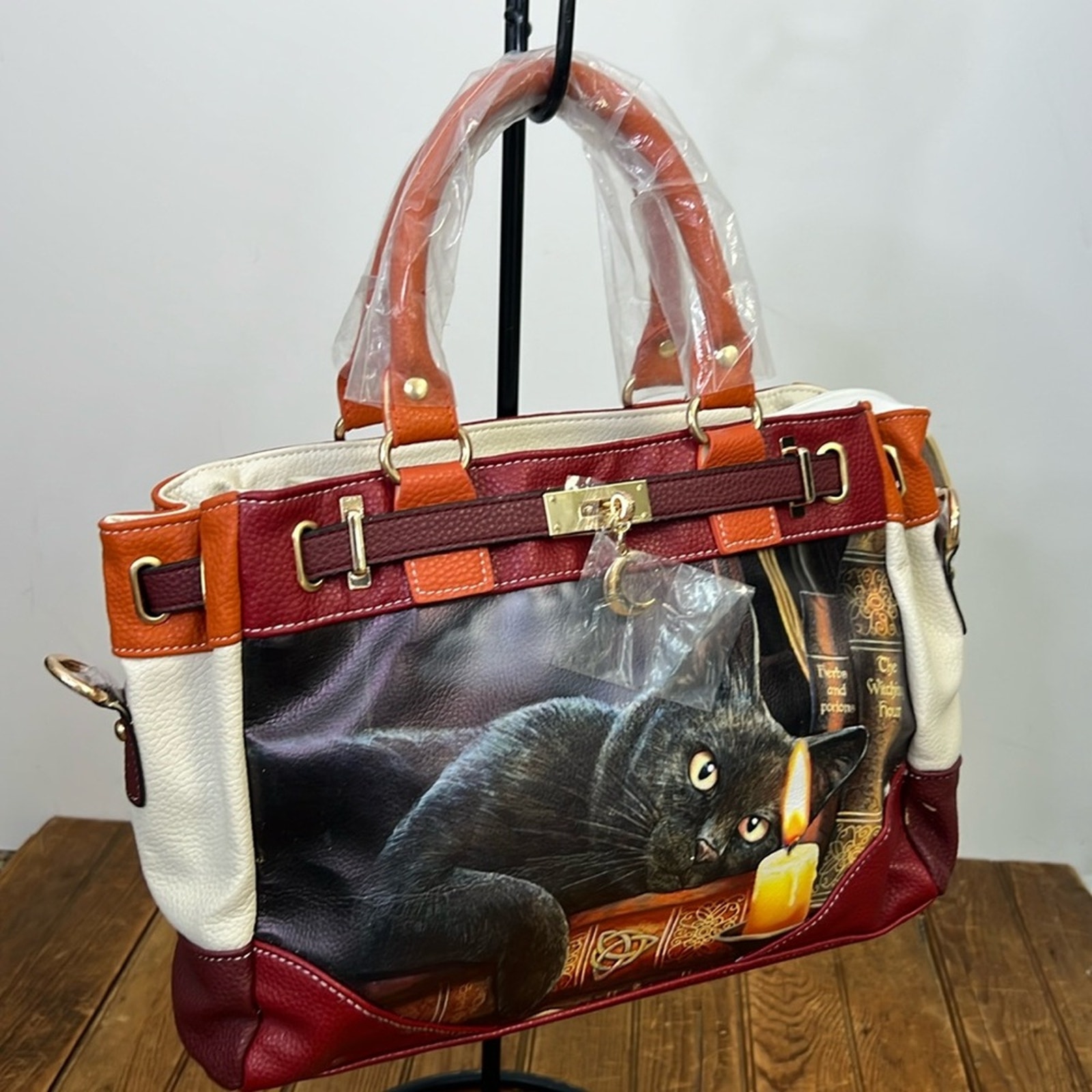 Bradford Exchange black cat The Witching hour hobo shoulder bag NWT