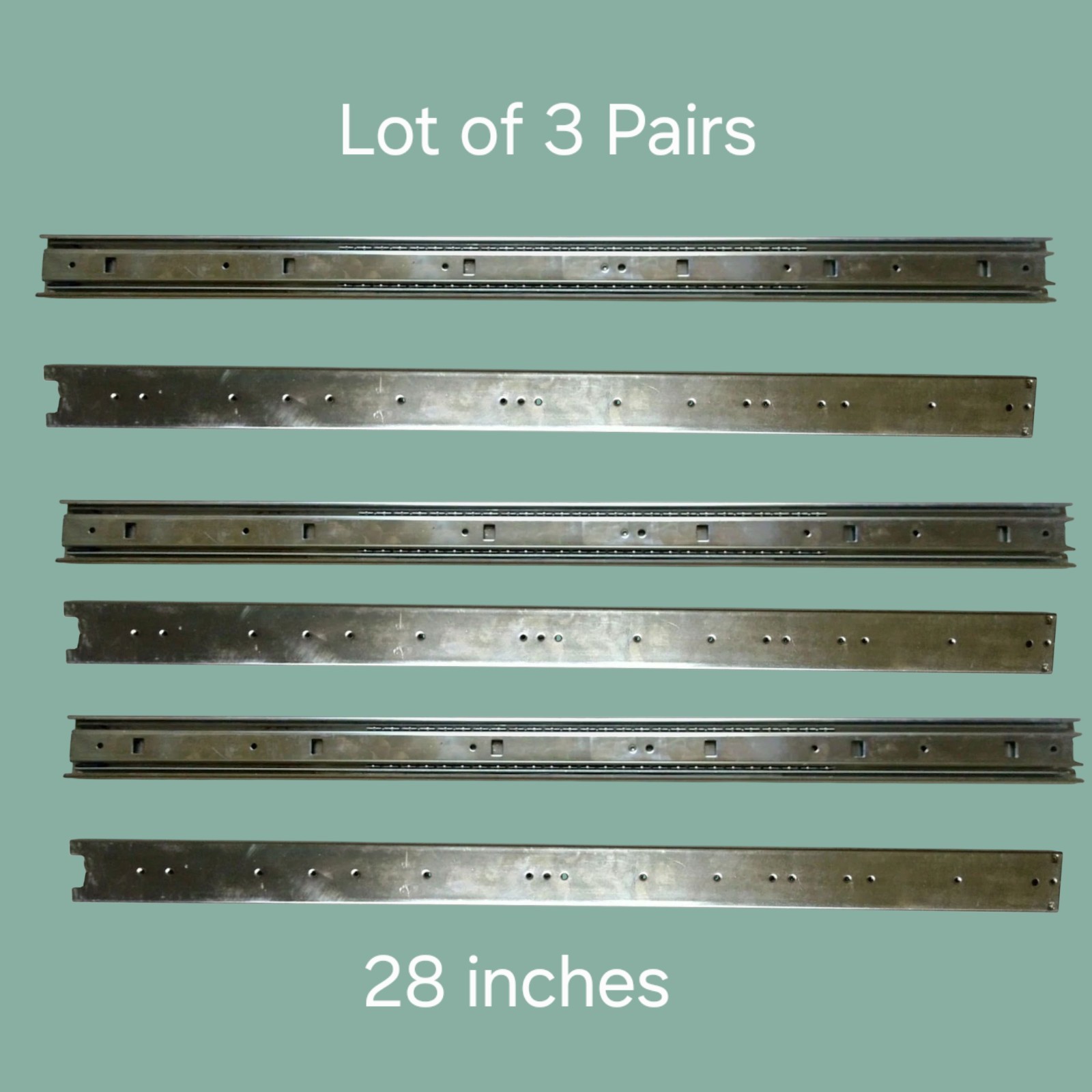 Lot 3 Pair 28" Ball Bearing Drawer Slides Full Extension Side Mount Heavy Duty