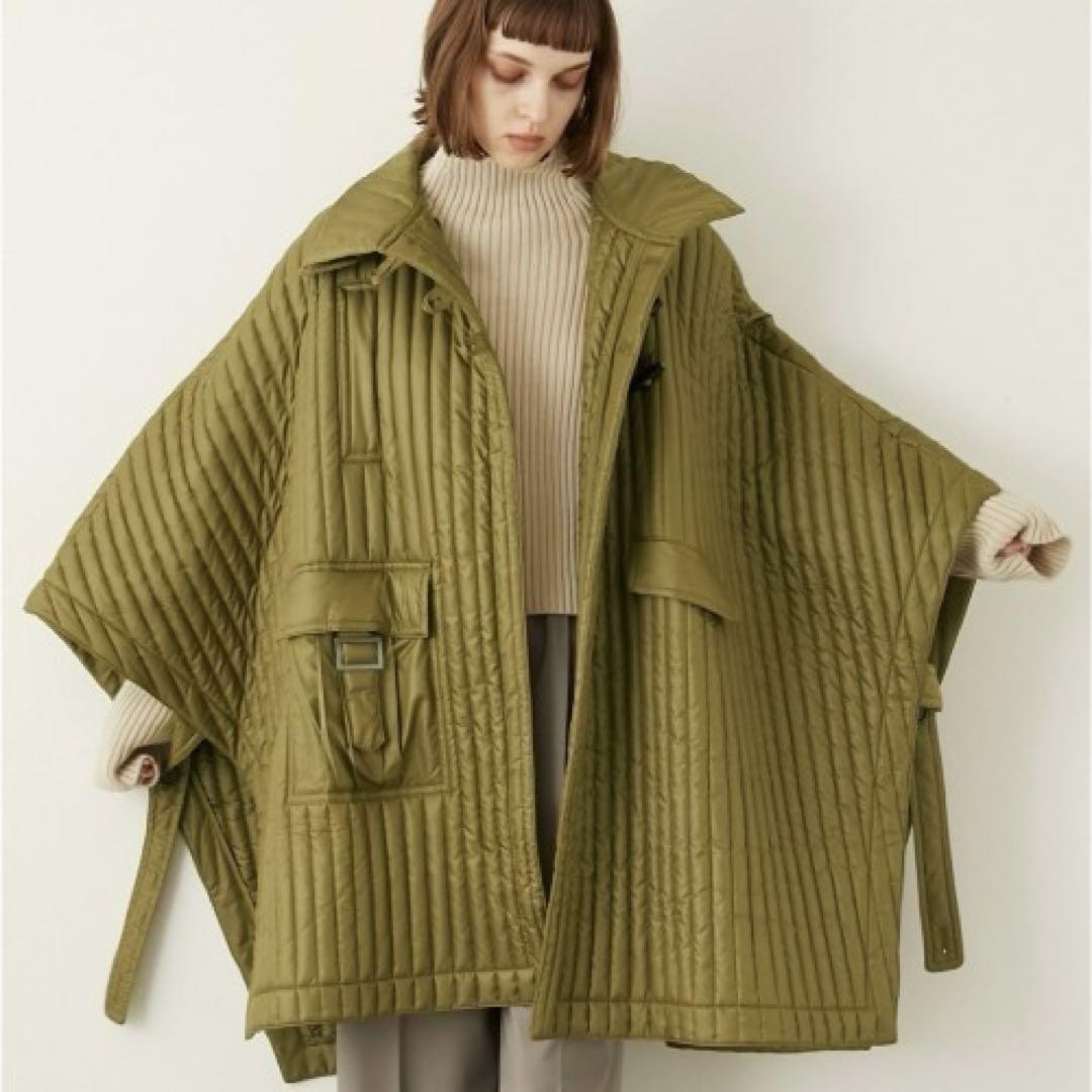 現在開催中のキャンペーン＆お得情報 LA Poncho - Khaki Poncho Quilted Nylon GEM DE PEAU ジャケット・アウター