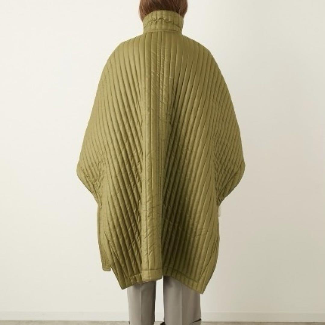 LA PEAU DE GEM Nylon Quilted Poncho Khaki - Poncho