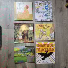 Set of 6 kids books luci soars, beautiful blackbird, the talking eggs, easter b