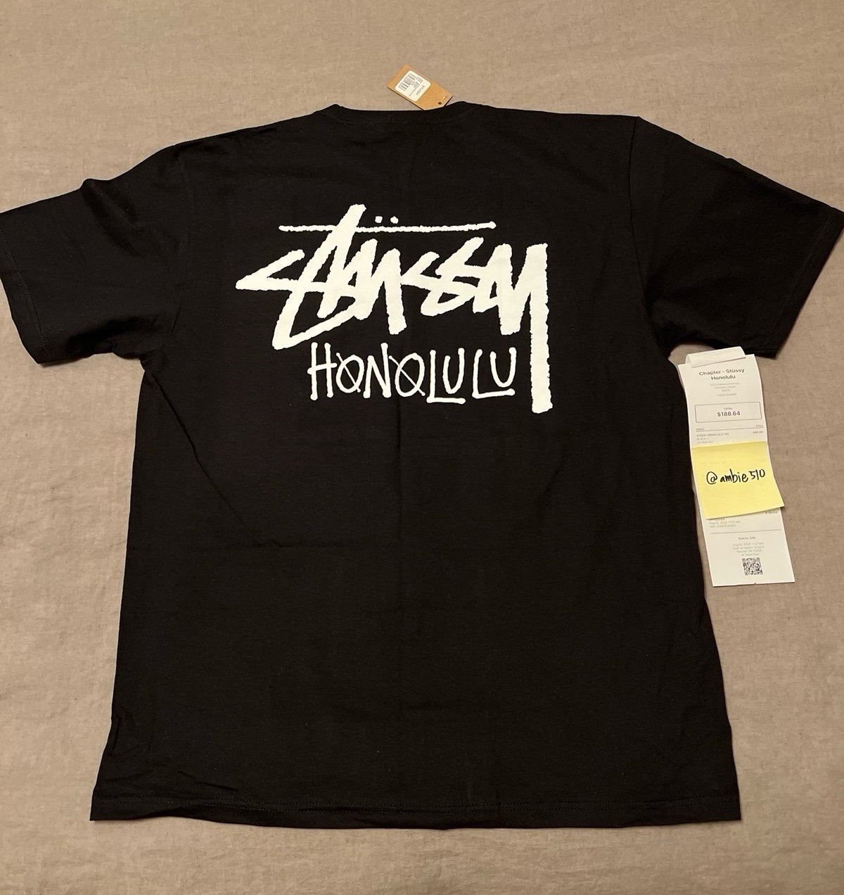 NEW Stussy Honolulu Chapter T-Shirt, Mens Large, Black