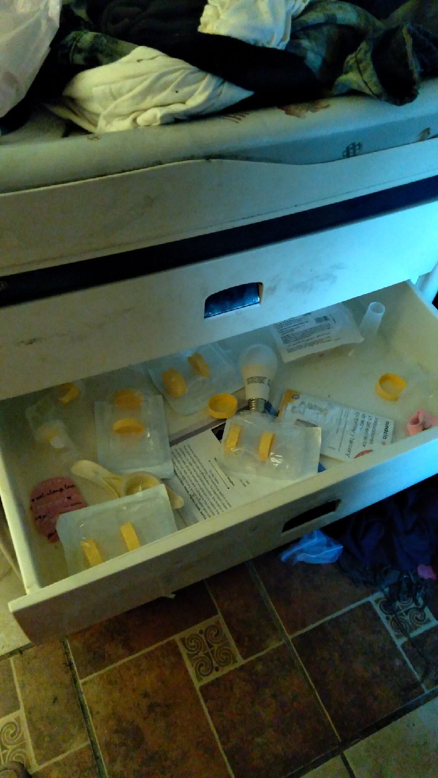 Baby changing with a dresser
