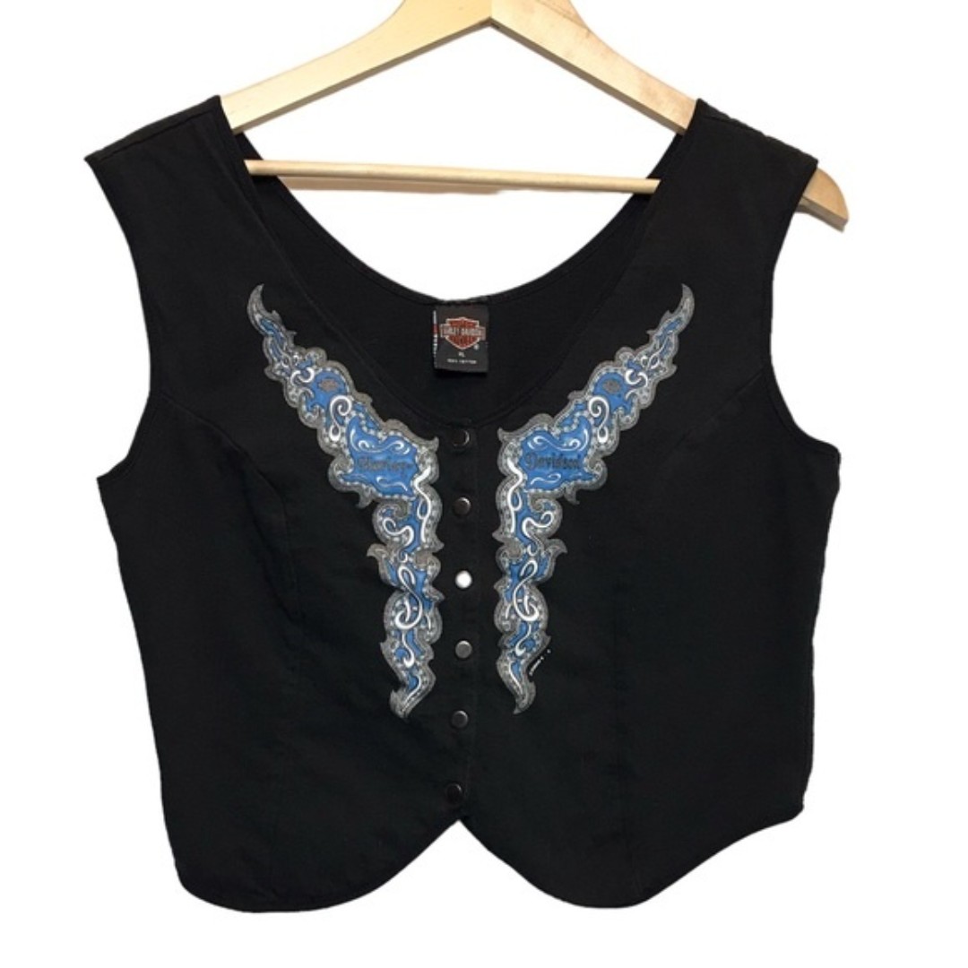 Vintage 90s Y2K Harley graphic vest xl