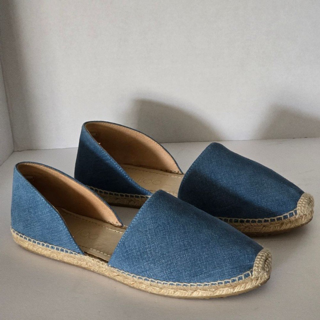 Jimmy Choo Dreya Denim Leather d'Orsay Espadrille Size 41/US11