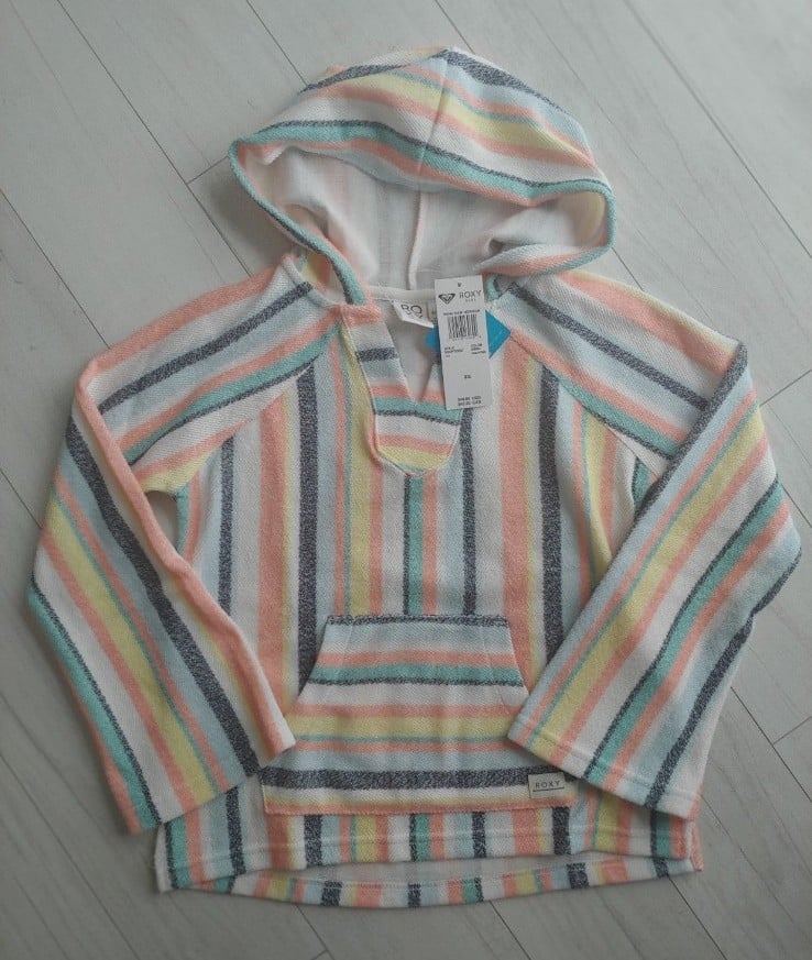 ROXY NEW girls Baja Surf Poncho Pullover Hoodie