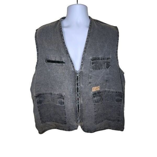 Vintage 90s American Outback Largemouth Bass Fishing Sport Vest Mens L Green