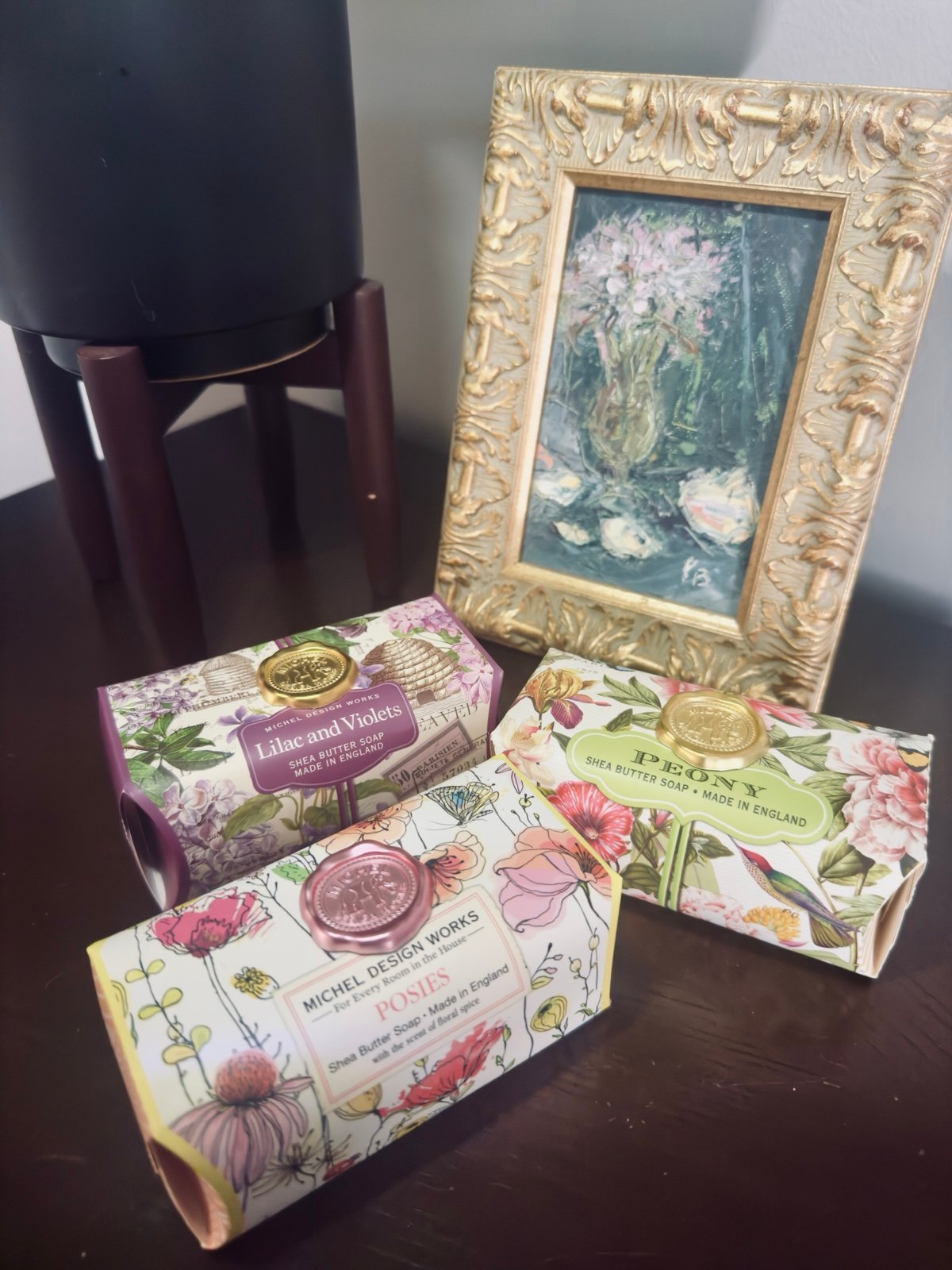 3 Michel Design Works Large 8.7 oz Artisanal Bar Bath Soap Posies, Peony, Lilac