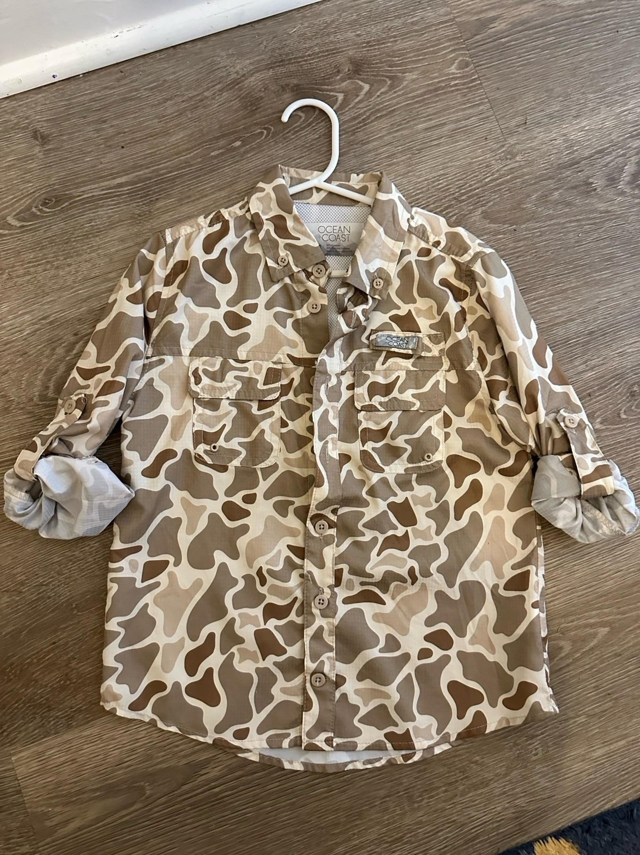 Boys camo performance button down shirt