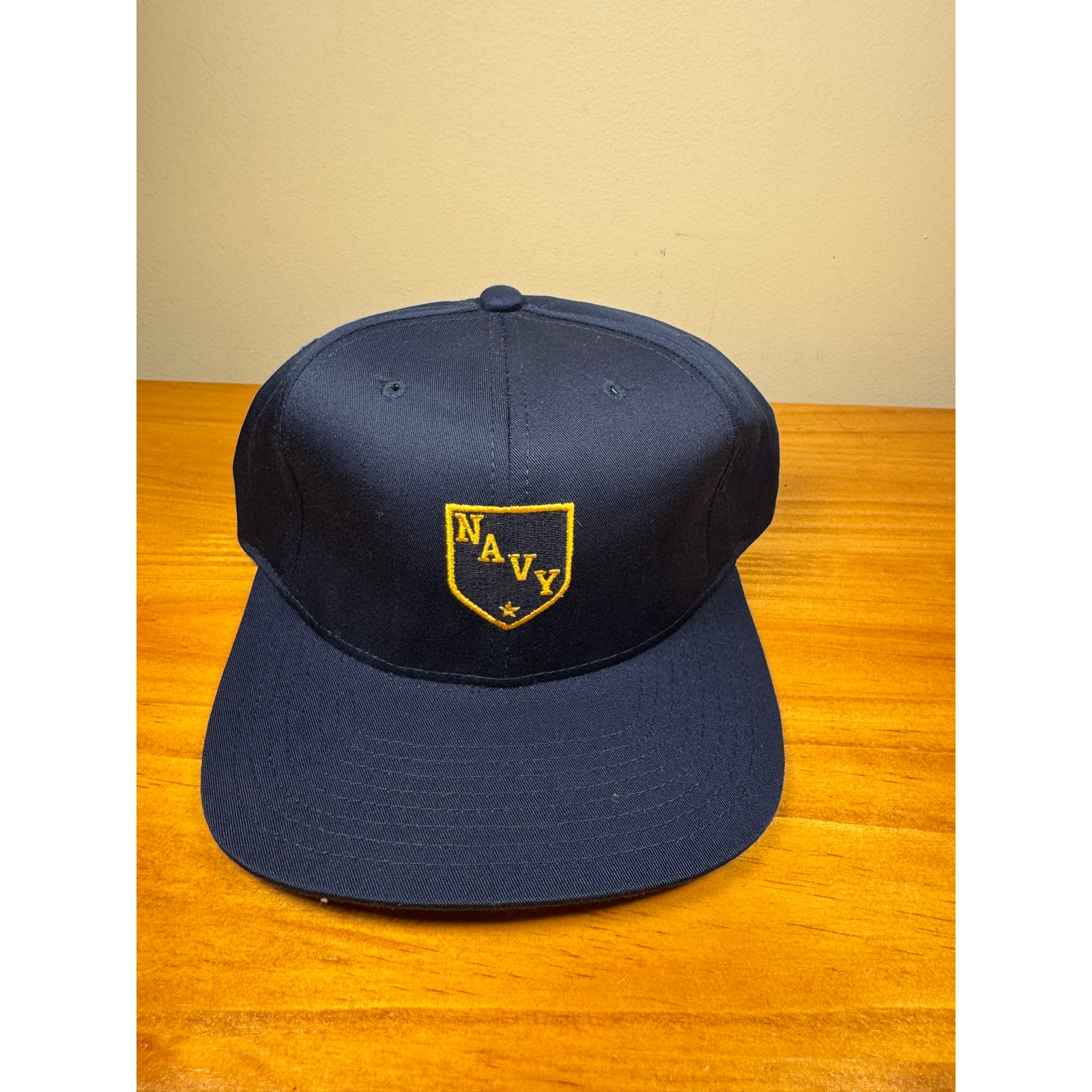 NEW RARE Deadstock VTG 1990s Navy NCAA Champion Hat - Navy Blue/Yellow