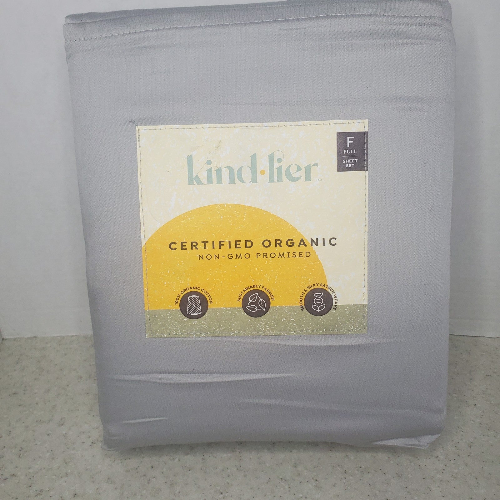 Kindlier Full Size 100% Organic Cotton 4 PC Sheets Set New