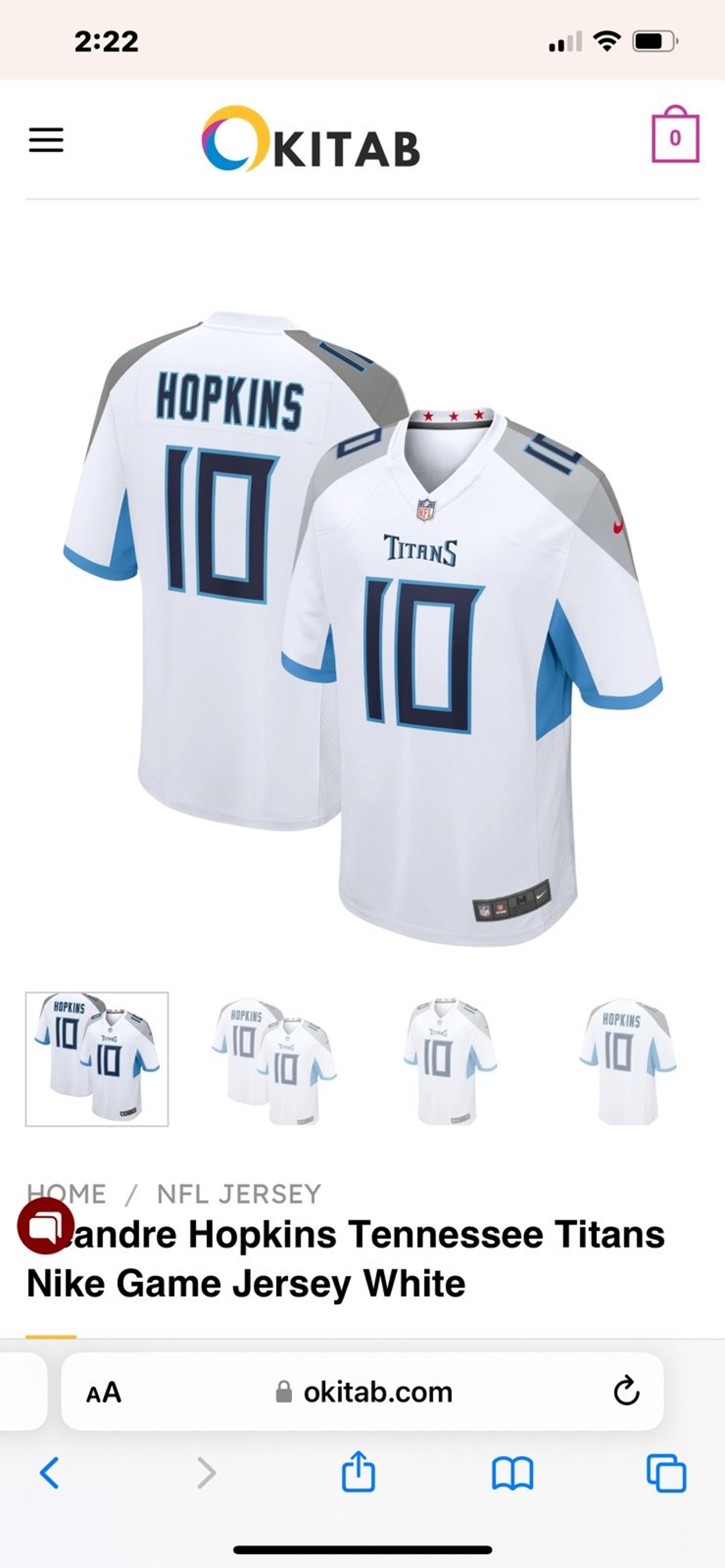 DeAndre Hopkins #10 Tennessee Titans NFL Football Jersey