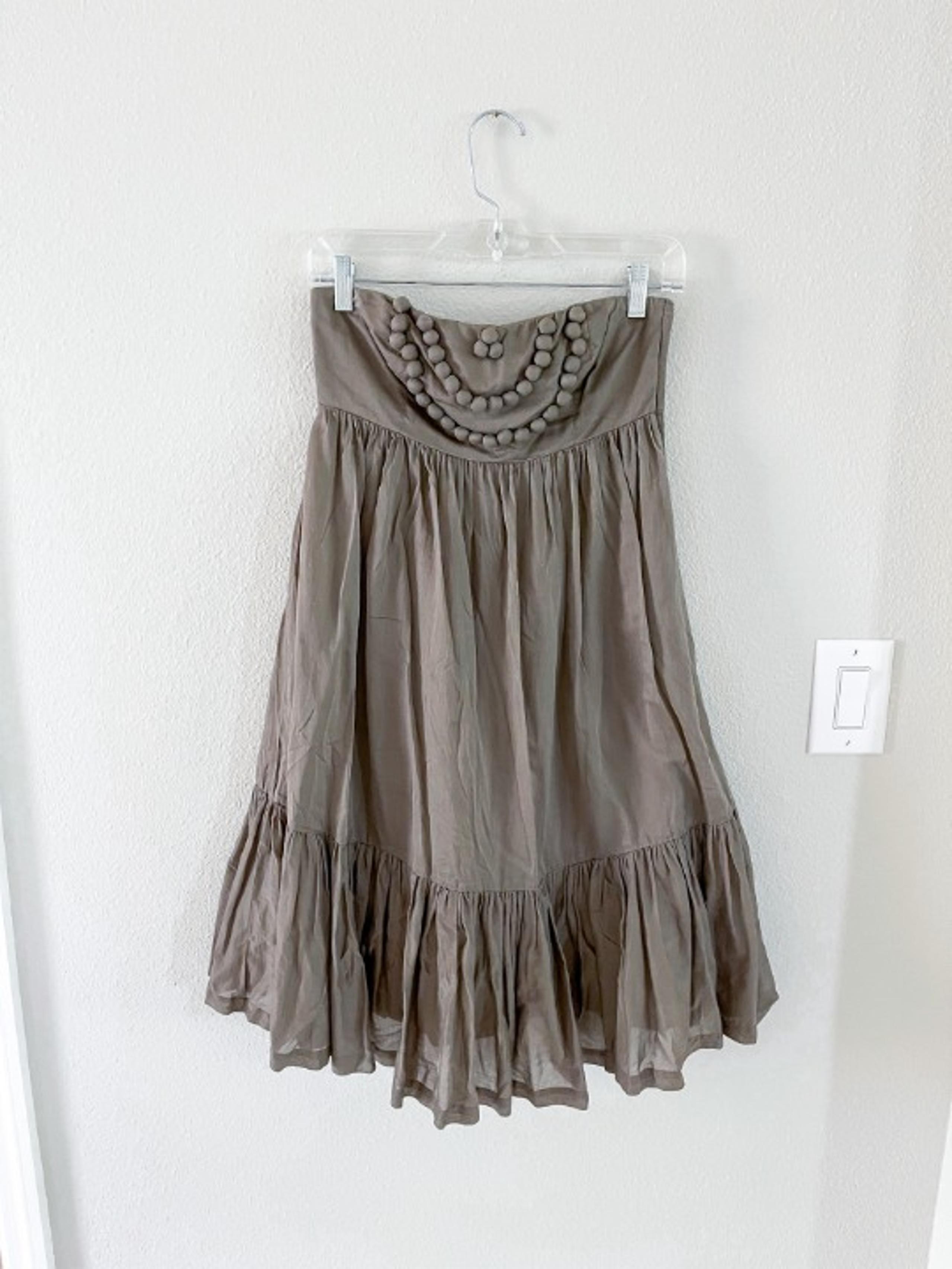 Gap Embellished Strapless Babydoll Dress for Travel / Beach in Brown
