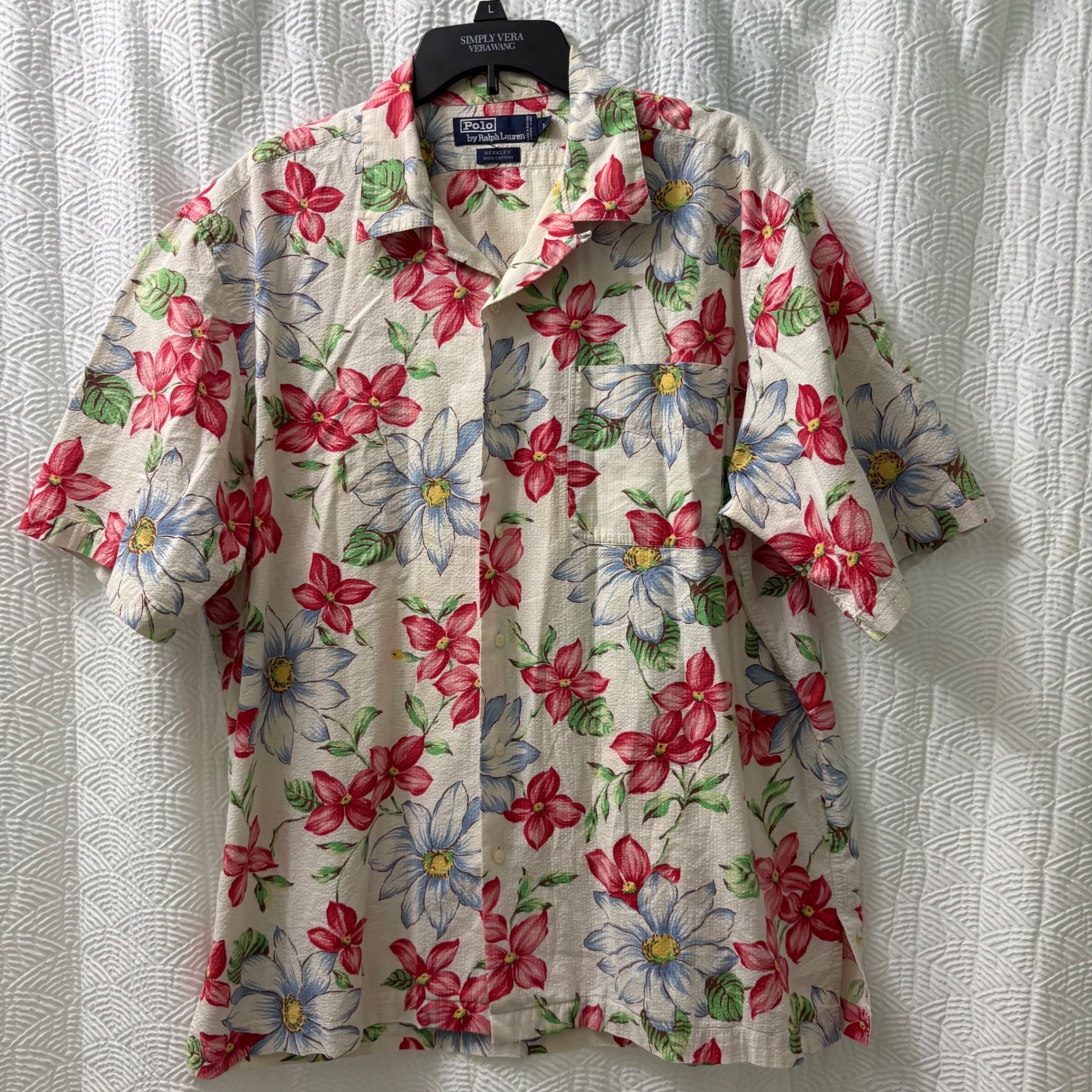 Vintage Polo Ralph Lauren Floral Print Button Up Short Sleeve Shirt Large